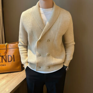 Men's Solid Color British Style Business Knit Jacket